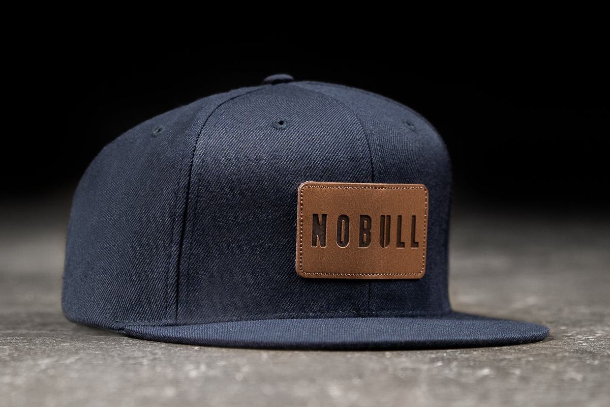 Nobull Flat-Brim Snapback Men\'s Hats Navy | Australia (AB1204)